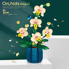 Home Decor Orchid Flowers Blocks Plant Model Bricks  for Kids Gift