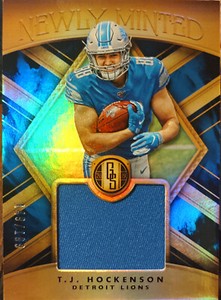 2019 Panini Gold Standard Newly Minted Jersey #21 T.J. Hockenson 149/199