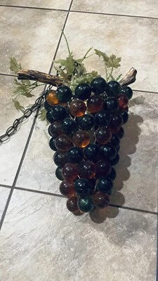 MASIVO accesorio de techo de madera a la deriva MCM Lucite vintage racimo de uva Foto 1 de 4