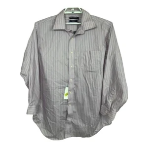 NWT Daniel Cremieux Richard Shirt Purple Blue Striped 17.5 34 Long Sleeve Shirt - Picture 1 of 7