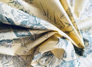 Authentischer Schumacher "Chinois" Toiletten-Siebdruck gelb neu ohne Etikett BTY XX821 - Bild 1 von 11