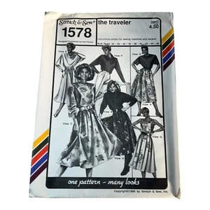 Vintage Stretch & Sew 1578 The Traveler Sewing Pattern Womens Dress Sizes 30-46 - Picture 1 of 2