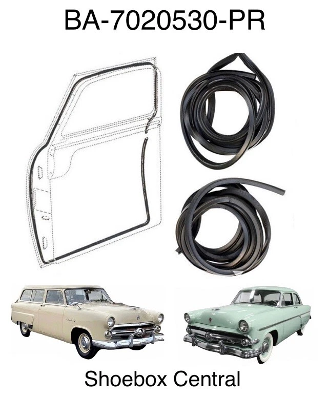1952 1953 1954 Ford Two Door Sedan Door Seals Rubber Weatherstripping - Image 1 of 3