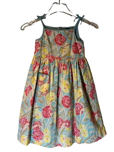 Gap Kids Floral Blue Pink Sundress Tank Dress Empire Waist Knee Length Toddler - Picture 1 of 8