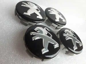 4 Centre de roues Peugeot 60mm cache moyeu de jantes Peugeot 208,308 Capuchon - Picture 1 of 9