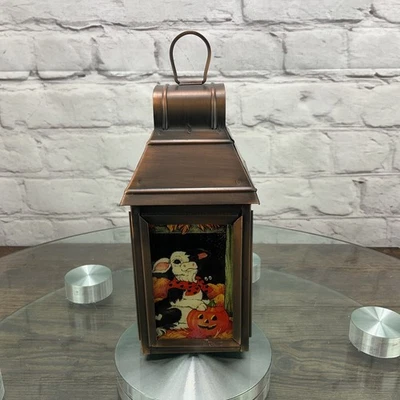 Candelabro vintage de latón con luz de té de metal calabaza vaca fantasma decoración del hogar Foto 1 de 4