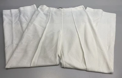 Bruno Manetti Womens Casual Pant White Size 14 Wide Leg High Waisted Cotton - Image 1 of 4