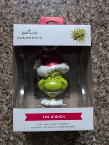 Hallmark Weihnachtsschmuck Baum Dr. Seuss The Grinch Kopf grün Nikolausmütze neu - Bild 1 von 4