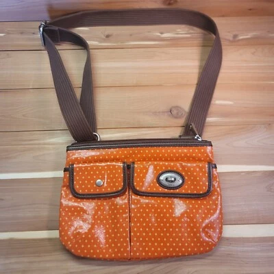 Bolso Bandolera Fossil Mujer’s Llave Por Naranja PVC Piel de Vaca Cuero Foto 1 de 4