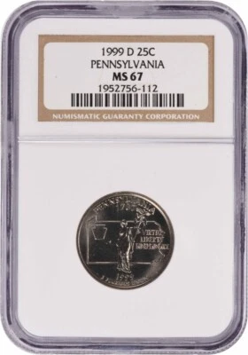 1999-D Pennsylvania State Quarter MS67 NGC - Image 1 of 2