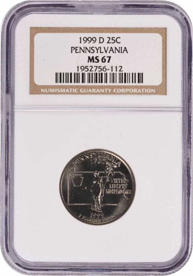 1999-D Pennsylvania State Quarter MS67 NGC - Image 1 of 2