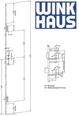 Winkhaus Mehrfachverriegelung Türverschluss STV-U2460 55 92/8 M2 MC #2762607