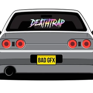 Deathtrap Large Chrome Oil Slick Car JDM Sticker, Window DUB Euro Slammed Stance - Picture 1 of 2