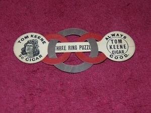 ORIGINAL 1893 TOM KEENE CIGAR "THREE RING PUZZLE" - Picture 1 of 3