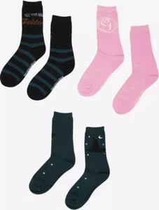 NEU Wicked Duo Elphaba & Glinda Icons Crew-Socken 3 Paar Erwachsene OSFM VERSIEGELT - Bild 1 von 9