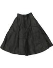 Vintage Womens Leather Skirt It 36 Xs W24 Black Leather Bd35