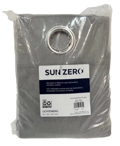 Sun Zero Hartford Room Darkening Grommet Curtains 100"x63", Panel Pair, Silver - Picture 1 of 4