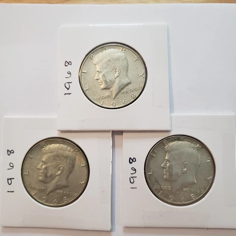 1968 Kennedy Half Dollar - Lot Of 3 Cover