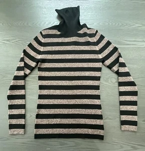 Michael Kors Damenpullover Größe mittlerer Pullover schwarz und gold gestrickter Rollkragenpullover - Bild 1 von 4
