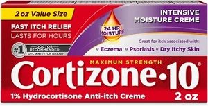Cortizone 10 Crema Hidratante Intensiva Máxima Fuerza Anti-Picor, 1% Crema 2 Oz - Imagen 1 de 6