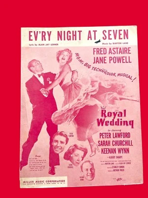 Ev’ry Night at Seven Sheet Music 1950 Fred Astaire Jane Powell Royal Wedding - Image 1 of 3