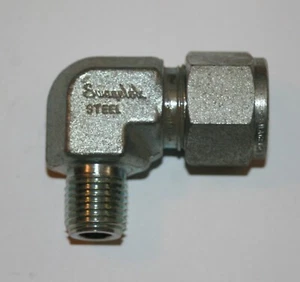 1/2" Tube x 1/4" MNPT Male Elbow Fitting Carbon Steel Swagelok S-810-2-4 - Picture 1 of 3