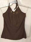 Girls Tank SO Brand Girls Size XL 16 Brown Tank Cami With Gold Studs
