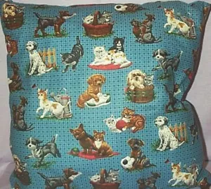 Almohada para decoración del hogar decoración del hogar gatos salvia 18"-18 pulgadas perros gatos azul NUEVO - Imagen 1 de 1