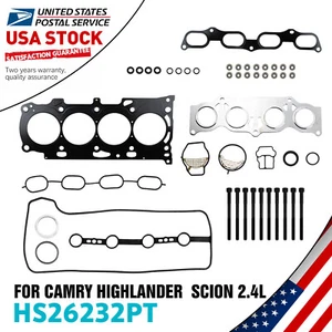 Cylinder Head Gasket & Head Bolts for Toyota Camry Scion Lexus 2.4L HS26232PT US - Picture 1 of 9