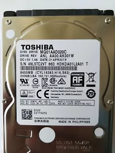 Toshiba 200GB 4200RPM 2.5" MQ01AAD020C Autonavigation / Industriecomputer HDD - Picture 1 of 3