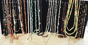 Lot of 20 Long Earth Tone Assorted Mixed Variety Necklaces (N136) - Picture 1 of 10