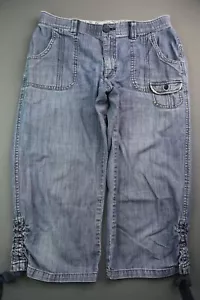Cintura cómoda para mujer Lee Jean Cargo Capri con cuerda piernas talla 6P (29x19) - Imagen 1 de 6