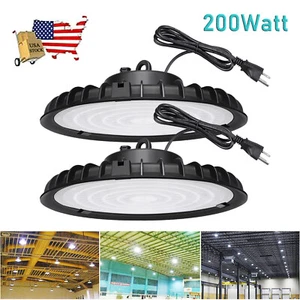 2 Pack 200W UFO Led High Bay Light Industrial Commercial Factory Warehouse Light - Picture 1 of 16