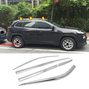Para Jeep Cherokee 14-23 visera de ventana plateada ventilación sombrilla protección contra la lluvia visera de puerta - Imagen 1 de 7