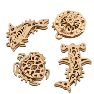 UGears U-Fidgets Atlantik Meerestiere mechanischer Holzbaukasten - Bild 1 von 10