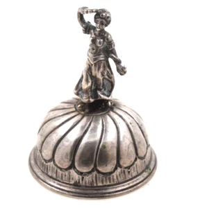 800 Silver Antique Dinner Bell Germany Figural Handle - Picture 1 of 12