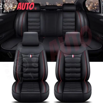 Leatherette Front Car Seat Covers Full Set Cushion Protector Universal 4 Season - Image 1 of 4