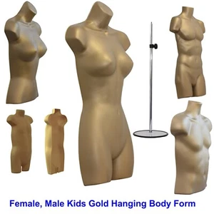 A1 Mujer Niño Niño Colgante Cuerpo Forma Maniquí de plástico Torso Retail Gold - Imagen 1 de 14