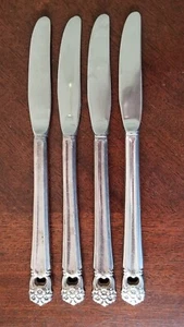 Lot of 4 1847 Rogers Bros. Silverplate "Eternally Yours" Grille Knives 8 1/2" - Picture 1 of 3