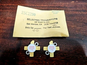Toshiba 2SC2290 2290 Matched Set Genuine NOS RF Parts Pair Pills Amplifier Amp - Zdjęcie 1 z 2