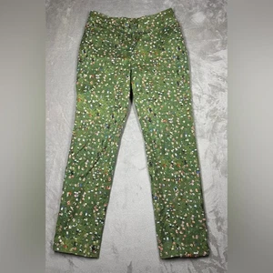 Akris Punto Franca Picnic Photos Novelty Retro Green Ankle Length Pants Size 6 - Picture 1 of 16