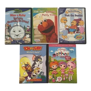 Kids DVD Lot Elmo Tom & Jerry Berenstain Bears Max & Ruby Lalaloopsy Set of 5 - Picture 1 of 2