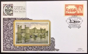 GB QEII Benham 2005 Castles High Value on First Day Cover, Caernarfon S/H/S - Bild 1 von 2