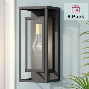 Maxax Montpelier 1-Light Black Hardwired 16 in. H Outdoor Sconce Dusk to Dawn - Picture 1 of 11