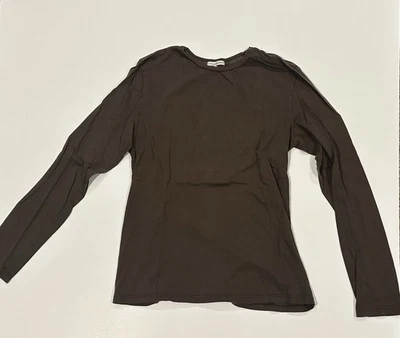 Standard James Perse Mens Crew Neck Brown Cotton Long Sleeve T-Shirt - Size 2 - Image 1 of 4