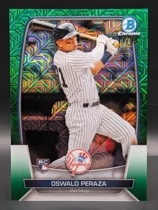 2023 Bowman Chrome Oswald Peraza RC Mojo Green Refractor /99 - New York Yankees - Picture 1 of 2
