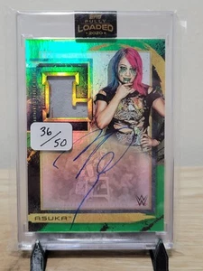 2020 Topps WWE Fully Loaded Asuka GREEN Event Used Ladder Relic Auto On Card /50 - Picture 1 of 2