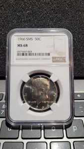 1966 NGC SMS MS68 MS 68 Kennedy Half Dollar#free shipping#certified#006/063 - Picture 1 of 2