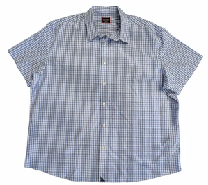 UNTUCKit Dante Blue Gray Check Short Sleeve Button Up Shirt EUC Size XXXL - Picture 1 of 9