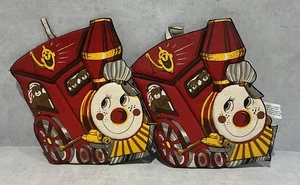 Menge 2 Vintage McCRORY Corp 1987 anthropomorphe Zugmaschine Topflappen - Bild 1 von 5